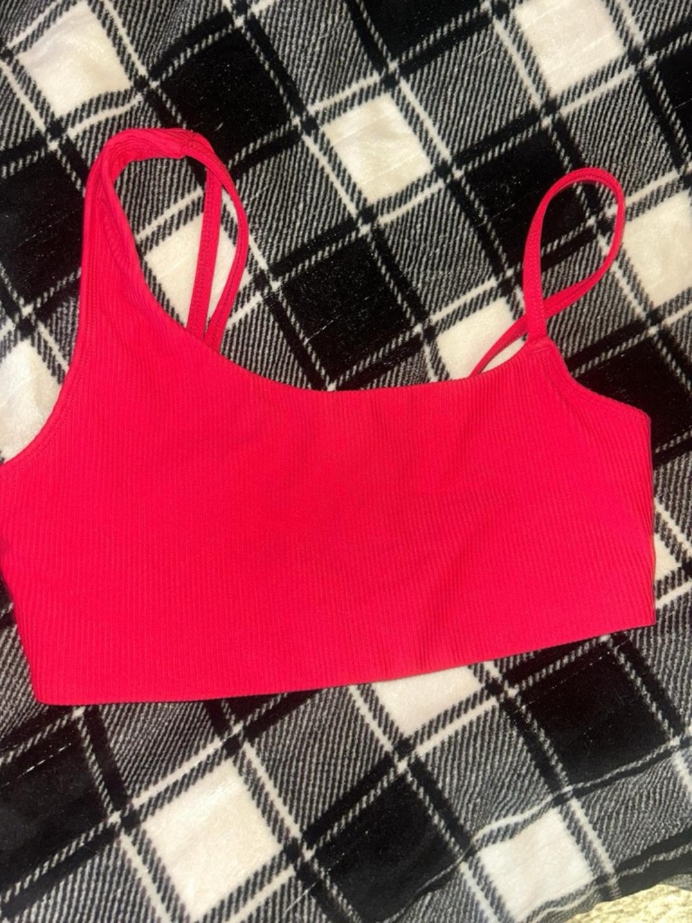 Free People red Ribbed Bralette